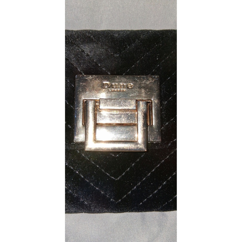 Dune London Black Velvet Quilted Clutch Evening Bag Wallet - Picture 5 of 5
